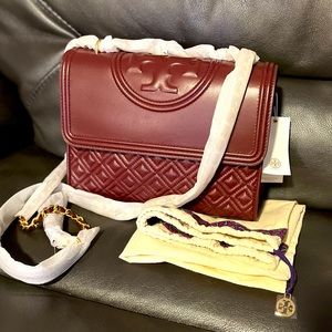 Large Burgundy Fleming convertible shoulder bag